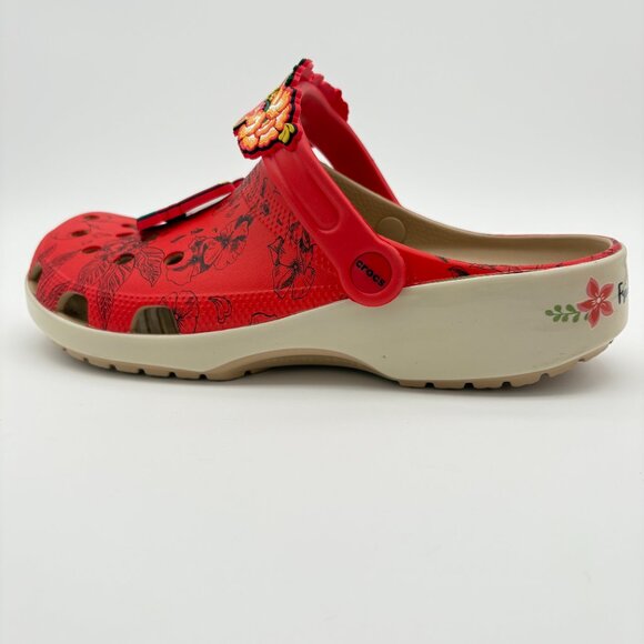 NWT Womens Size 12 Mens Size 10  Frida Kahlo Bone Red Crocs Classic Clogs - Picture 7 of 11